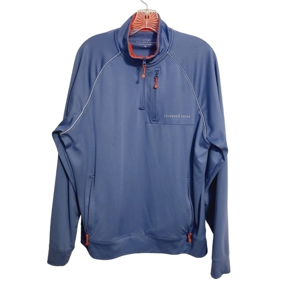 Vineyard Vines | Men's Blue Quarter Zipper Pullover (Size Medium) - Picture 1 of 12